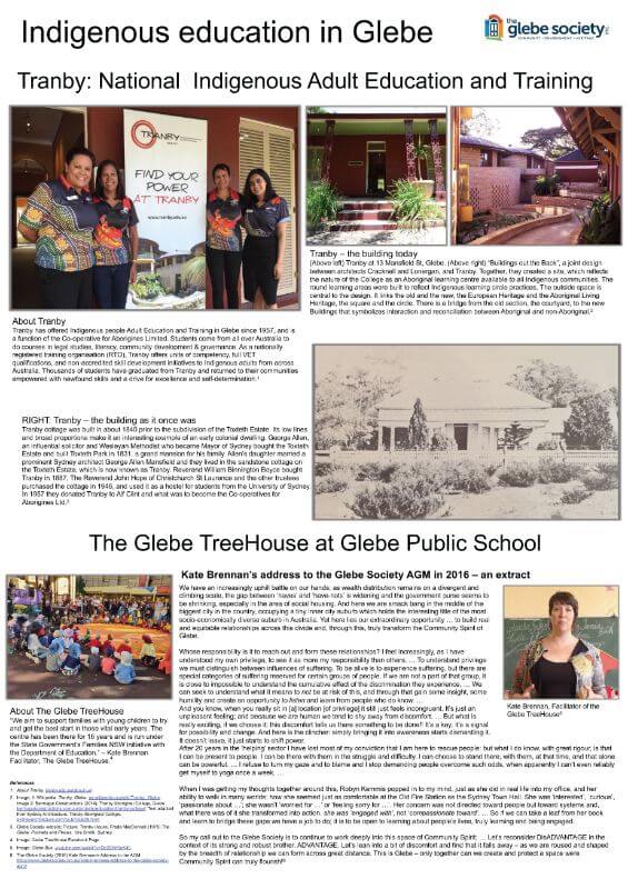 Aboriginal Land: Glebe and Forest Lodge - Indigenous education in Glebe